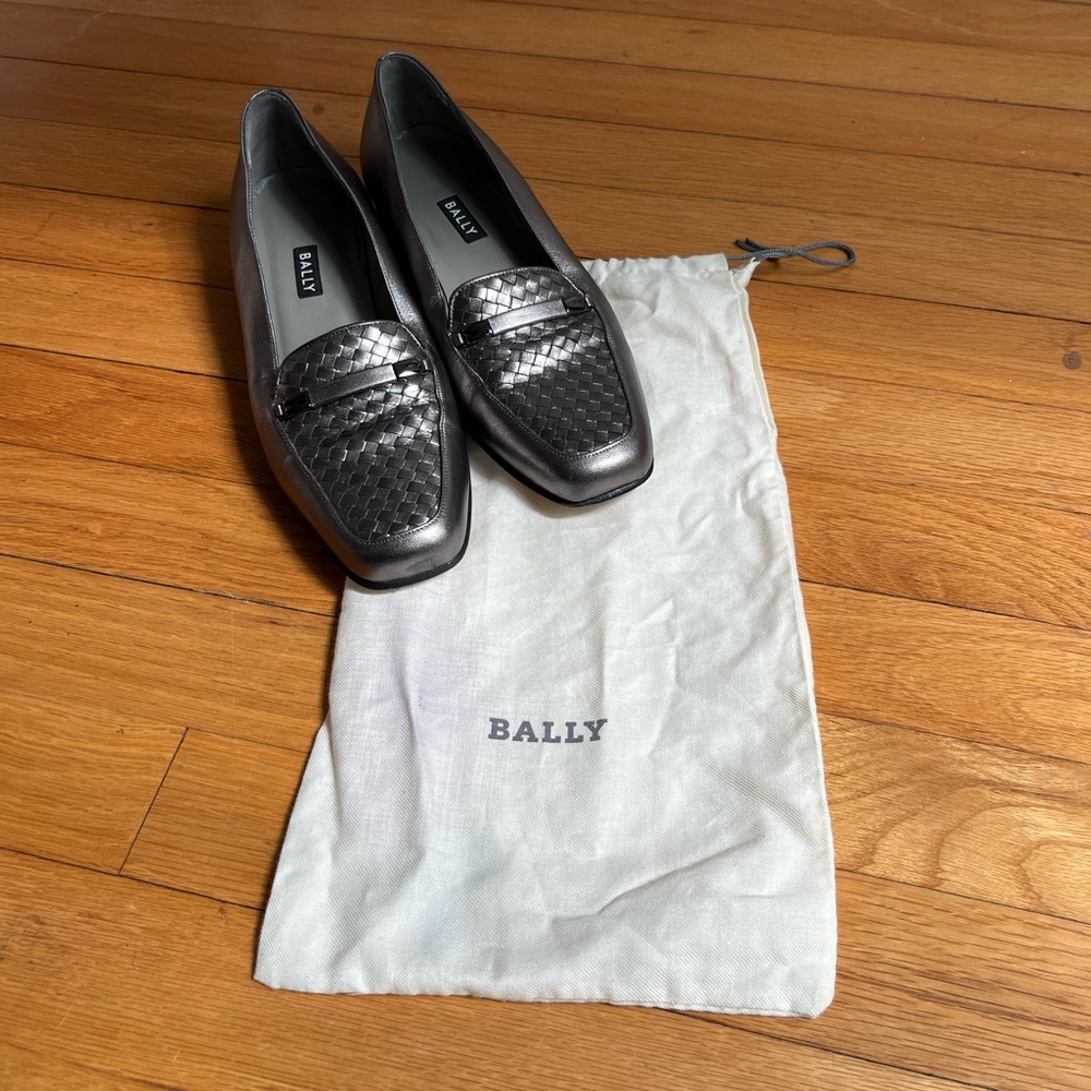 Vintage Bally Talbala Gunmetal Leather Loafers